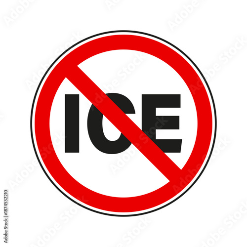 No Ice - Prohibition sign on a transparent background