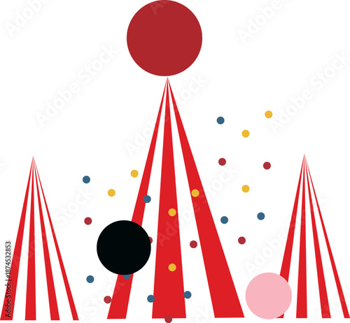
Bright, colorful, cute circus-themed designs