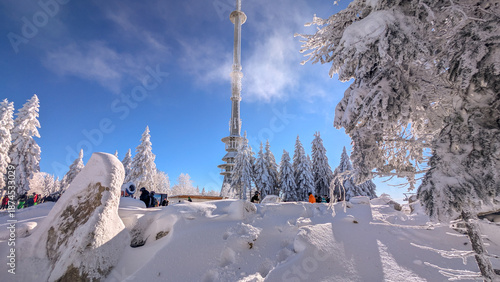 Seilbahn am Ochsenkopf Süd in Fleckl Fichtelgebirge Winter