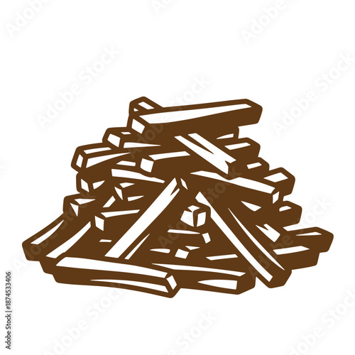 pile of brown wooden logs stacked together for firewood or construction  outdoor fuel or building material