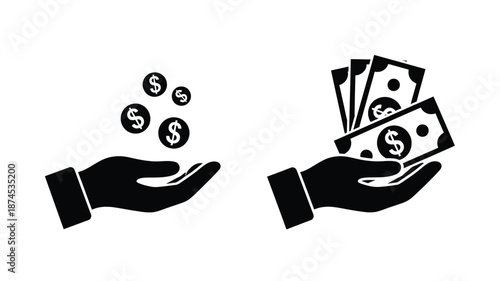 Two chickens depicted in a striking black silhouette