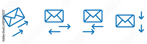 Visual representation of email flow depicting sending, receiving, and communication exchange