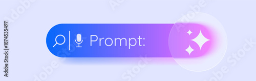 Minimalistic generative AI button. Liquid glass button with abstract generate symbol. Artificial intelligence. User interface element for prompt. Transparent frame in glass morphism style. Vector