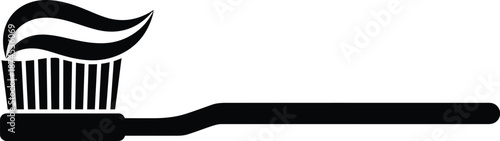 A sleek black toothbrush with toothpaste a striking graphic silhouette