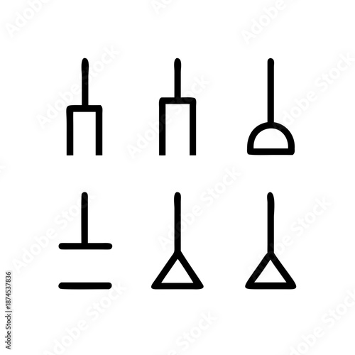 Vector illustration collection of laboratory glassware and test tube equipment icons featuring black silhouette design symbols of scientific tools and objects for a work set, flat, substance, liquid, 