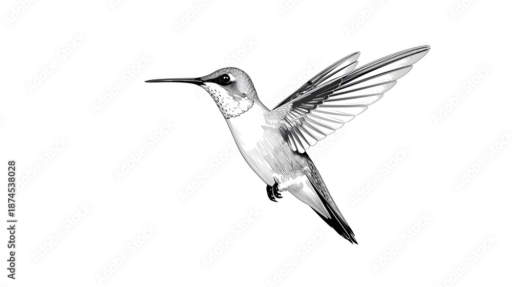 Fototapeta premium hummingbird on white background