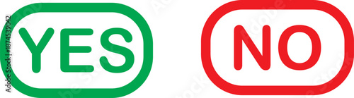 yes and no vector icon, Approved disproved icon, on and off symbols, Green checkmark and red cross symbols for approval and rejection status transparent background
