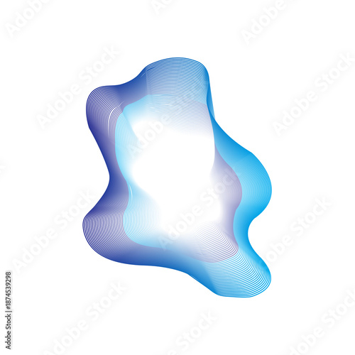 Gradient Abstract Lines Shape with Soft Blue and Purple Colors in Modern Minimal Design