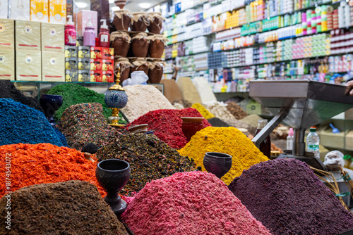 colors and flavors in Tangier market during a night