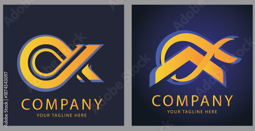 Abstract letter X logo design collection, vector graphic icons for business and technology, colored symbol graphics See less 2025-206