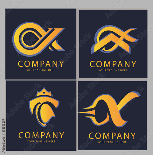 Abstract letter X logo design collection, vector graphic icons for business and technology, colored symbol graphics See less 2025-206