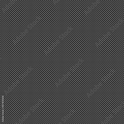 Black interlocking figures tessellation on black background. Image with floral shapes. Ethnic mosaic tiles motif. Oriental window tracery. Seamless surface pattern design with scales ornament. Vector.