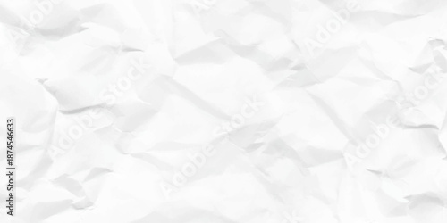 Abstract crumpled white paper texture background. Paper texture Crumpled White. Top view.