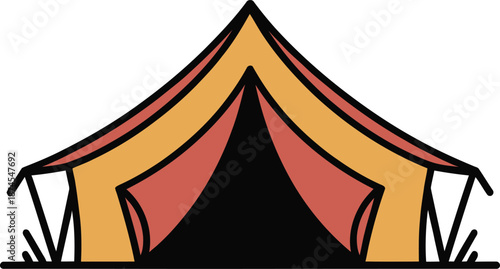 Modern Vector Tent Illustration for Outdoor Camping Adventure