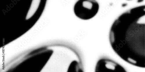 One way vision effected background. Black and white points pattern. Vector background
