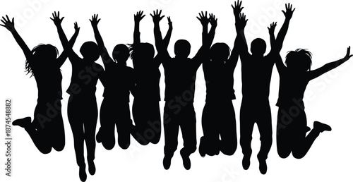 Dynamic Silhouette Group Jumping for Joy
