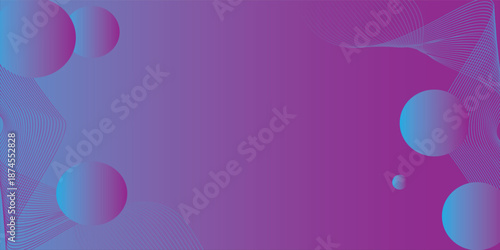 Combination of abstract wavy lines and glowing balls on light blue and pink background