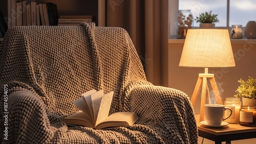 Cozy Reading Corner with Blanket Book