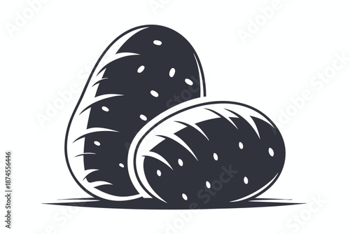 Monochrome icon shows whole and halved kiwi with black and white pattern