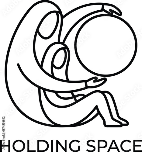 Adult silhouette with inner child shadow for healing concept