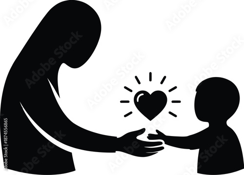 Inner child healing concept with adult and child shadow