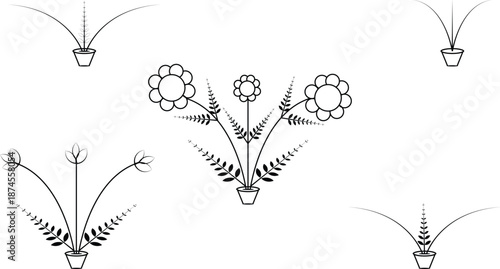 Flower" Line Art" Images.