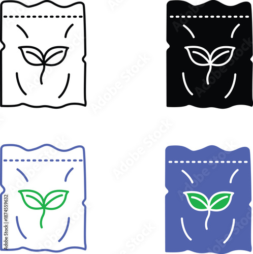 Seedling growth stages from soil and agricultural crop fields alongside drought land climate change environmental icon collection Vector Silhouette, Pictogram and Line Icon Set.eps