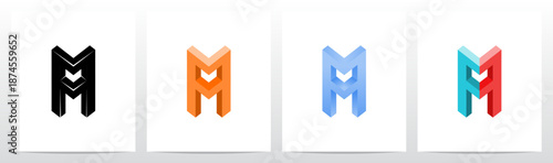 Corner Angle Three-Dimensional Block Letter Initial Logo Design A