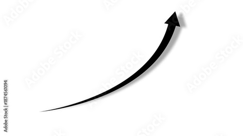 arrow rising transparent, on a white background, uprising arrow. Business line arrow. glowing arrow , down to up arrow business graph icon animation .4k video