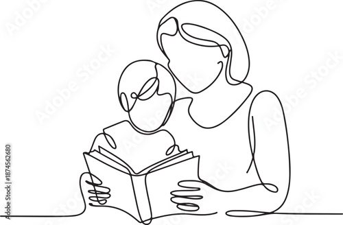 A mother and child reading a book together, enjoying a quiet moment of learning and bonding