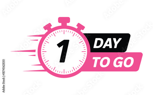 Pink stopwatch graphic shows one day remaining indicating a limited time offer