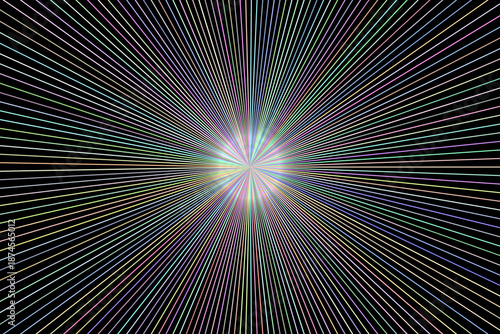 Fotografía vibrant multicolored radial lines with luminous center