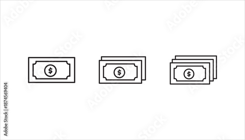 Money icon set, with dollar coin icon 3d rendering vector illustration	
