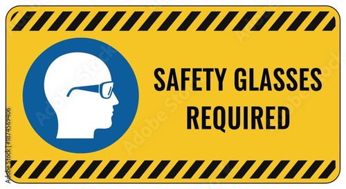 Mandatory Safety Eyewear Area Signage Essential Personal Protective Equipment Requirement Notice for Workplace Safety Compliance