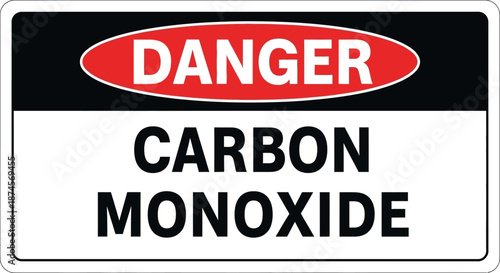 Essential safety warning sign highlighting the critical danger of carbon monoxide, an invisible and odorless poisonous gas, to ensure public and workplace safety awareness
