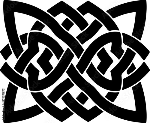 Tribal Flame Leaf Knot Symbol Vector