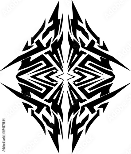 Tribal Flame Leaf Knot Symbol Vector
