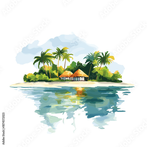 Rosario Islands. Rosario Islands hand drawn watercolor illustration