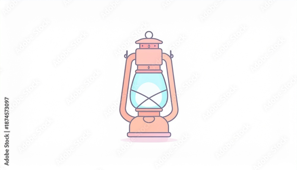 Fototapeta premium Broken Red Oil Lantern Icon Isolated on White Background Vector Illustration