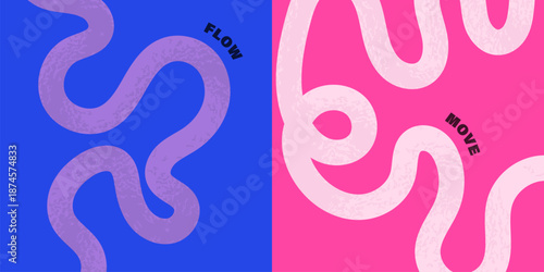 Vibrant abstract poster with flowing shapes in warm colors featuring colorful, fluid wavy lines for a dynamic, modern feel, motivational design typography for creative wall art