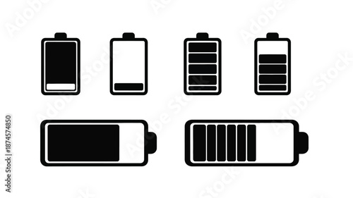 Four battery charge level indicators displayed a simplified silhouette