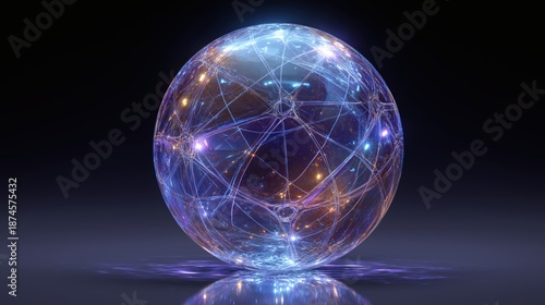 Wallpaper Mural A luminous, interconnected network forms a sphere, radiating with energy. Torontodigital.ca