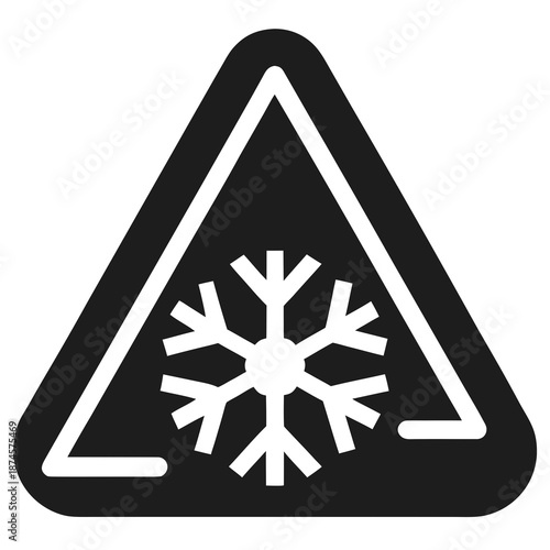 Title: A black and white of a snowflake with a triangular border and additional decorative