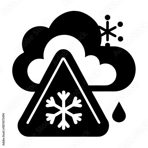 Title: A black and white of a snowflake with a triangular border and additional decorative