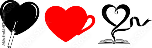 Collection of heart shapes symbolizing love romance and affection