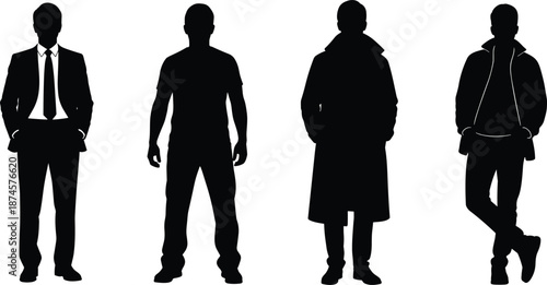 Diverse set of flat design people characters in business casual and formal outfits including professional office staff and young lifestyle adults