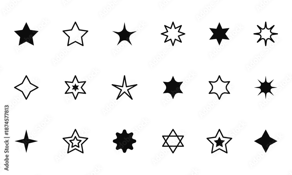 Fototapeta premium Stars icons set