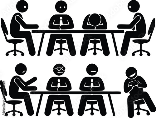 Business meeting with colleagues discussing project