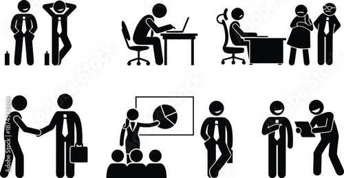 Business people icons set for corporate use