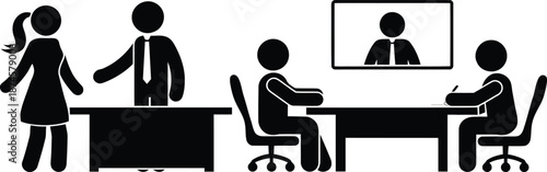 Business meeting with remote participant